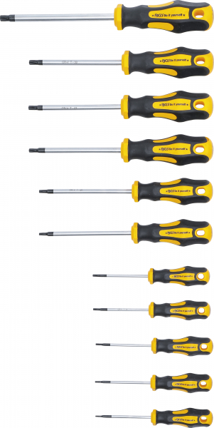 Schraubendreher-Satz | T-Profil (für Torx) mit Bohrung T6 - T40 | 11-tlg.