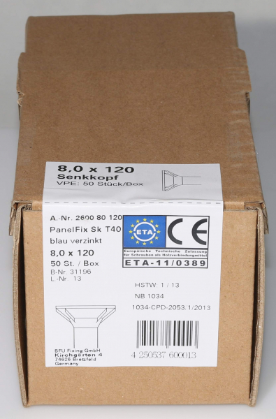 Zimmerersortiment Holzschrauben, Sparrenschrauben 8x 120 / 160 / 180 / 200 / 240 / 280 mm