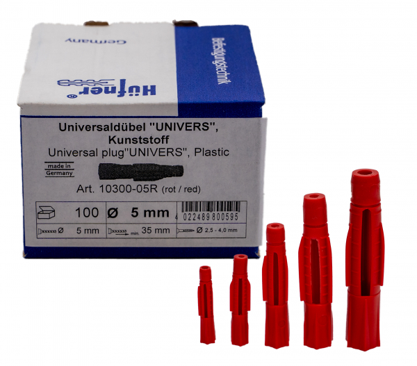 100 Universaldübel UNIVERS 5mm ohne Kragen