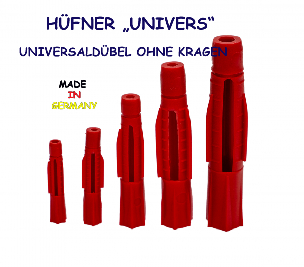 100 Universaldübel UNIVERS 6mm ohne Kragen